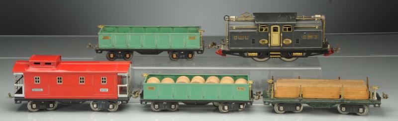 Appraisal: Set includes four series freight cars No locomotive has some