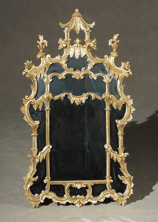 Appraisal: George III Style Giltwood Chinoiserie Mirror th Century Some wear