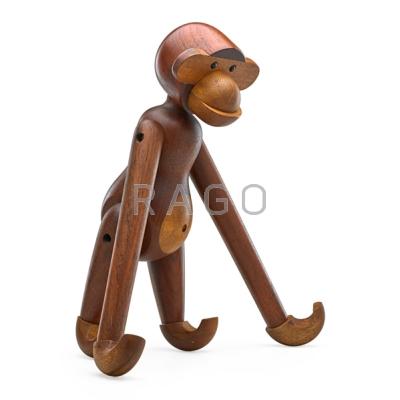 Appraisal: KAY BOJESEN - Large articulated monkey Denmark s Teak stained