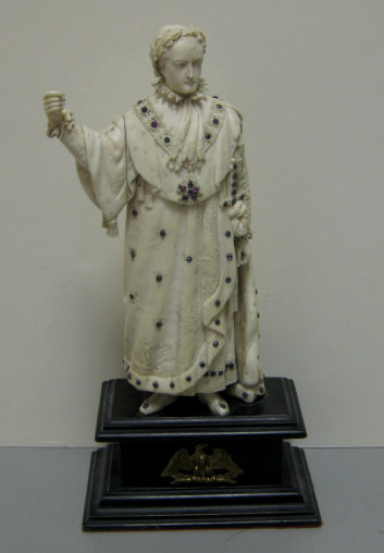 Appraisal: FRENCH DIEPPE CARVED IVORY FIGURE OF NAPOLEON Depicting standing figure