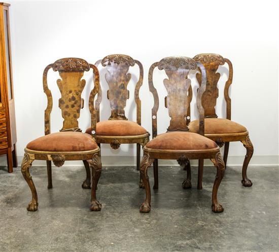 Appraisal: Sale Lot A Set of Four George II Style Burlwood