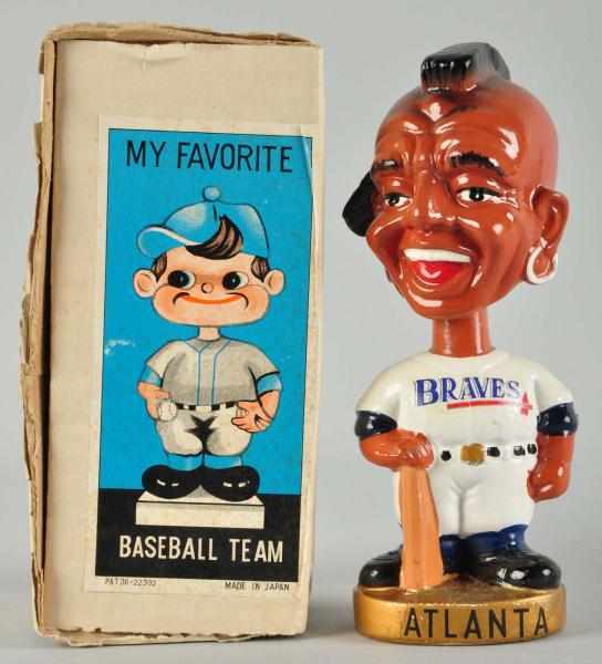 Appraisal: Atlanta Braves Mascot Bobble Head Doll Description Gold round base