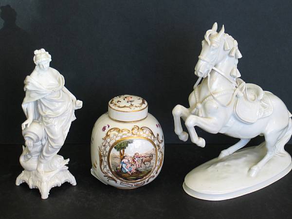 Appraisal: Two Berlin or Vienna blanc de chine porcelain figures and