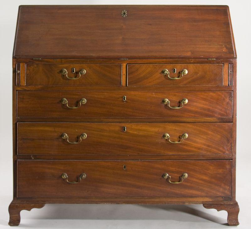 Appraisal: English Mahogany Slant Lid Desk early th c divided interior