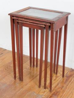 Appraisal: Asian Style Nesting Tables Set of Three Set of three