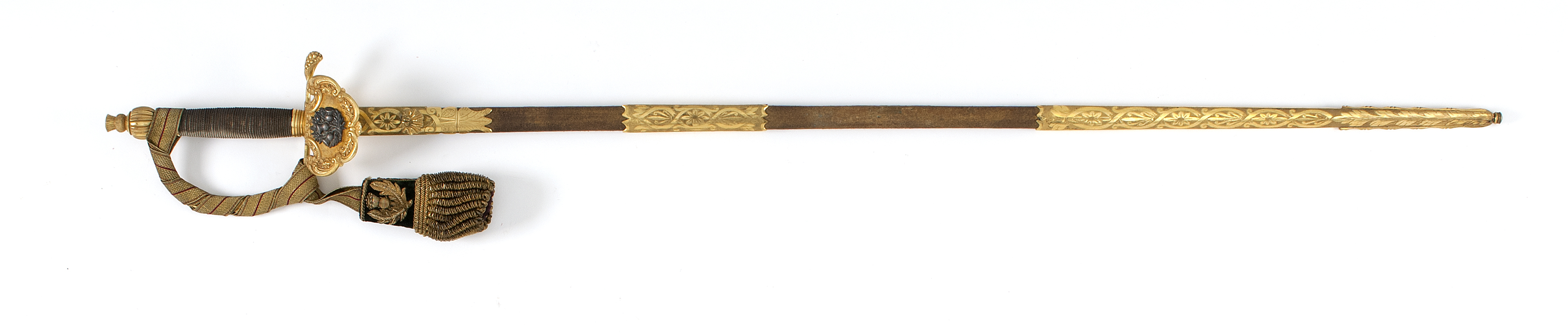 Appraisal: SCOTTISH COURT SWORD th CenturyWire-wrapped grip Gilt sword guard with