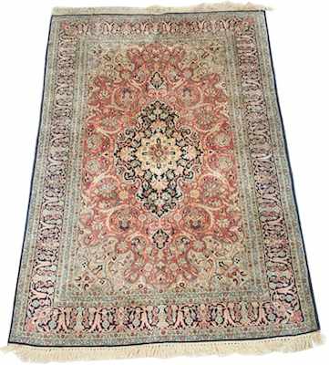 Appraisal: An Estate Persian Isfahan Silk Area Rug Apprx '- x