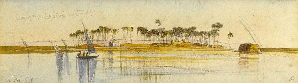 Appraisal: EDWARD LEAR - DHOWS ON THE NILE dated Dec numbered