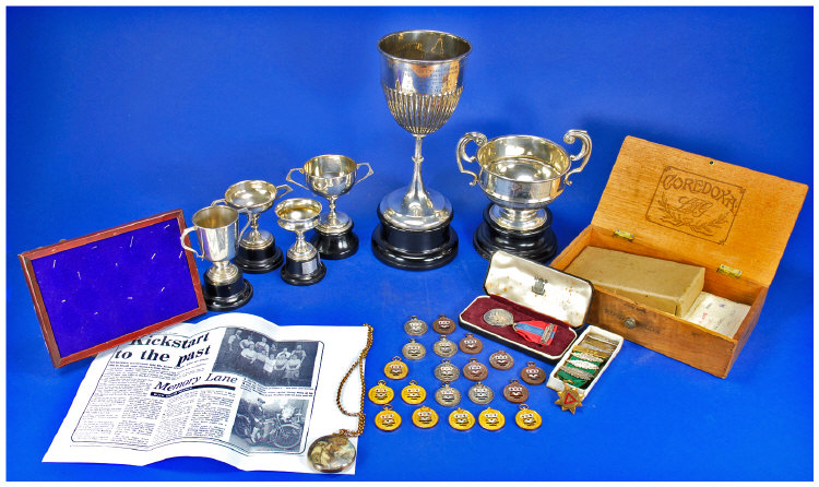 Appraisal: Interesting Collection of s Motorcycle Trophies and Medals and other