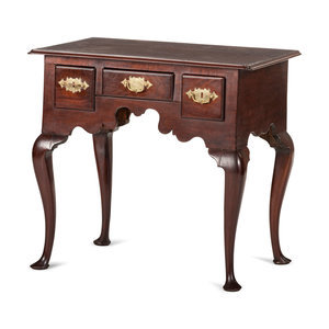 Appraisal: A Queen Anne Figured Mahogany Pad Foot Dressing Table Likely