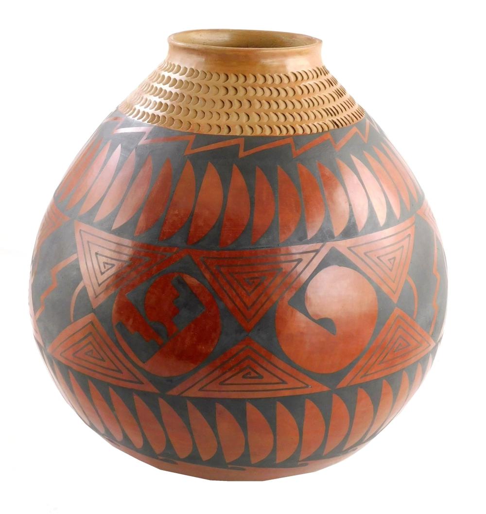 Appraisal: Goyo Silveira th C Acoma style oversized jar husband and