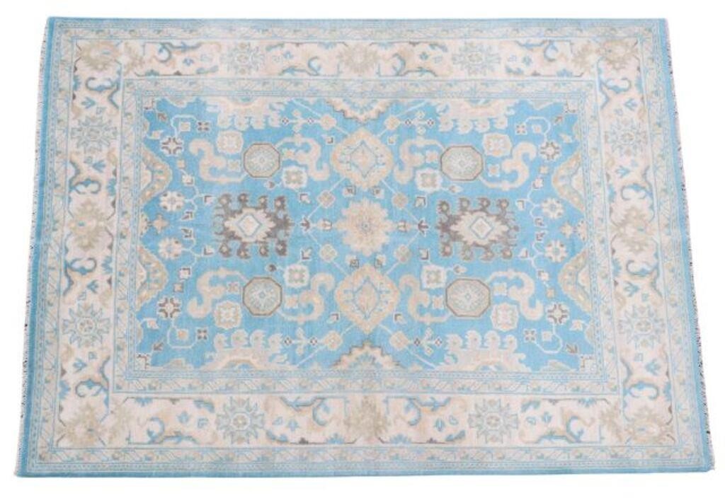 Appraisal: Hand-tied Oushak rug India approx ' l ' w