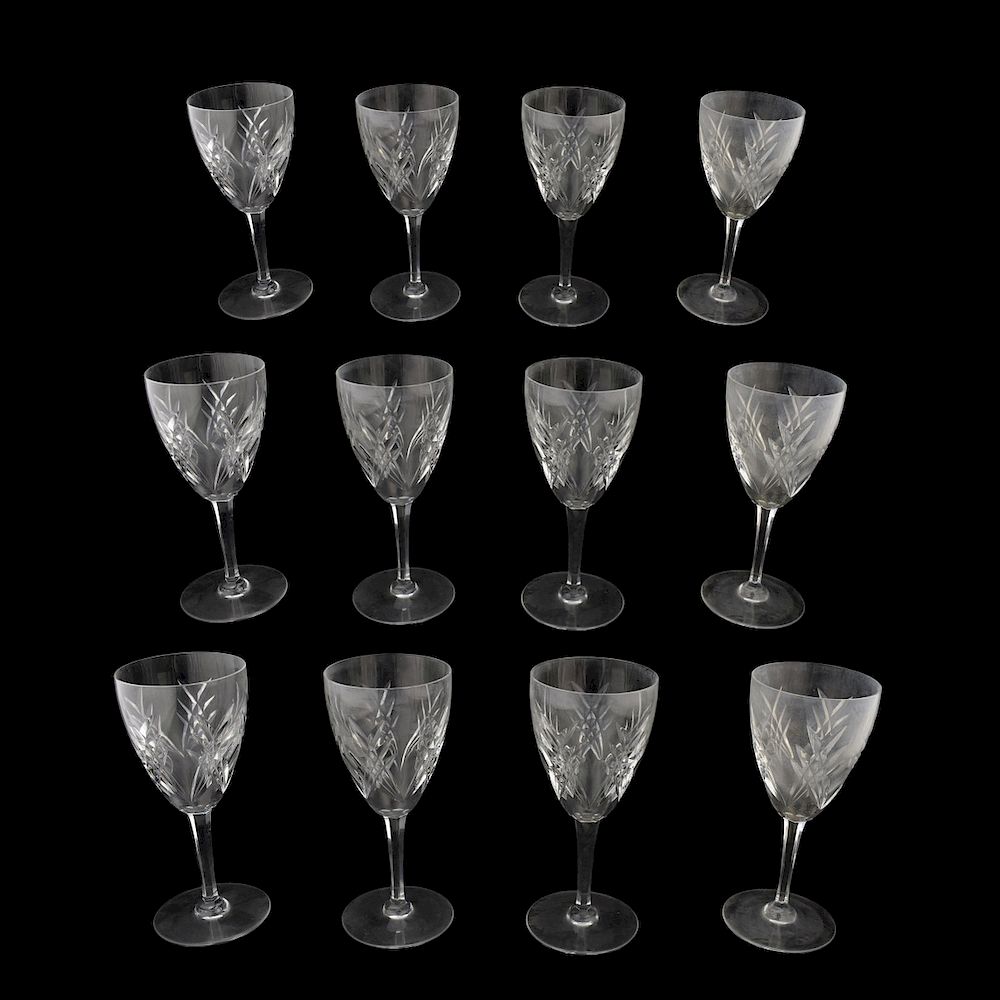 Appraisal: Baccarat Auvergne Perigold Water Stems Eleven Baccarat Auvergne Perigold Crystal