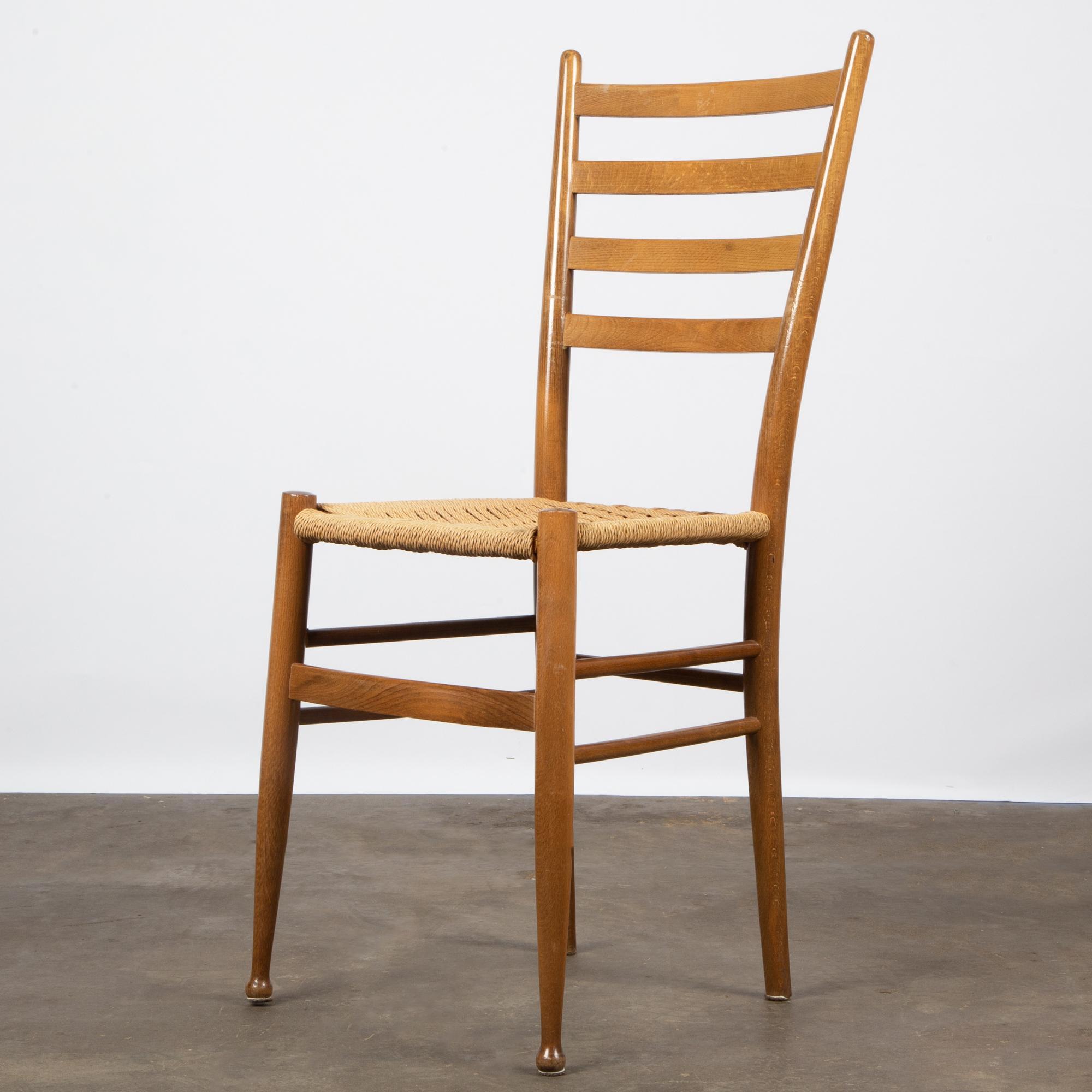 Appraisal: GIO PONTI STYLE LADDERBACK CHAIR A mid-century ladderback side chair