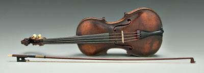 Appraisal: Violin with bow violin with curly maple sides and bottom