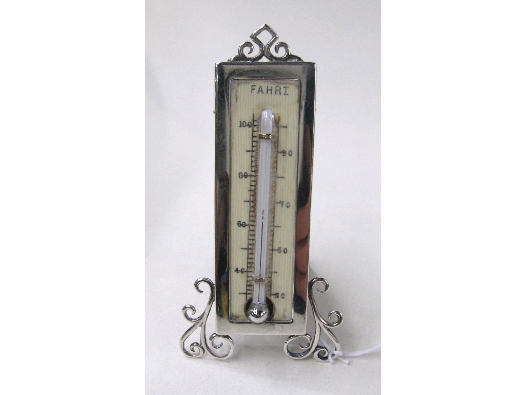 Appraisal: Silver desk-top thermometer Birmingham