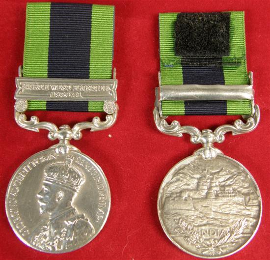 Appraisal: Two George V Indian General Service medals with Afghanistan N