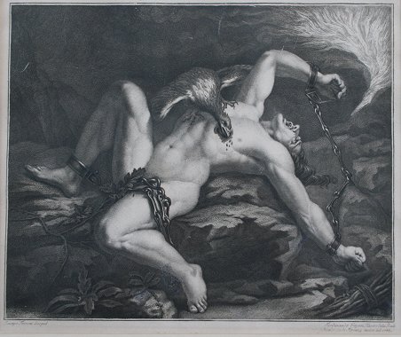 Appraisal: PROMETHEUS BOUND ENGRAVING BY FERDINANDO GREGORI Sight size '' x