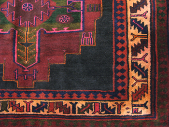 Appraisal: PERSIAN TRIBAL CARPET hand knotted in a pattern comprising three