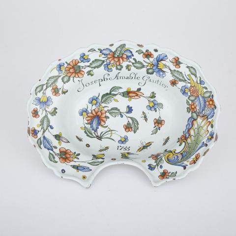 Appraisal: French Faience Barber s Bowl late th early th century