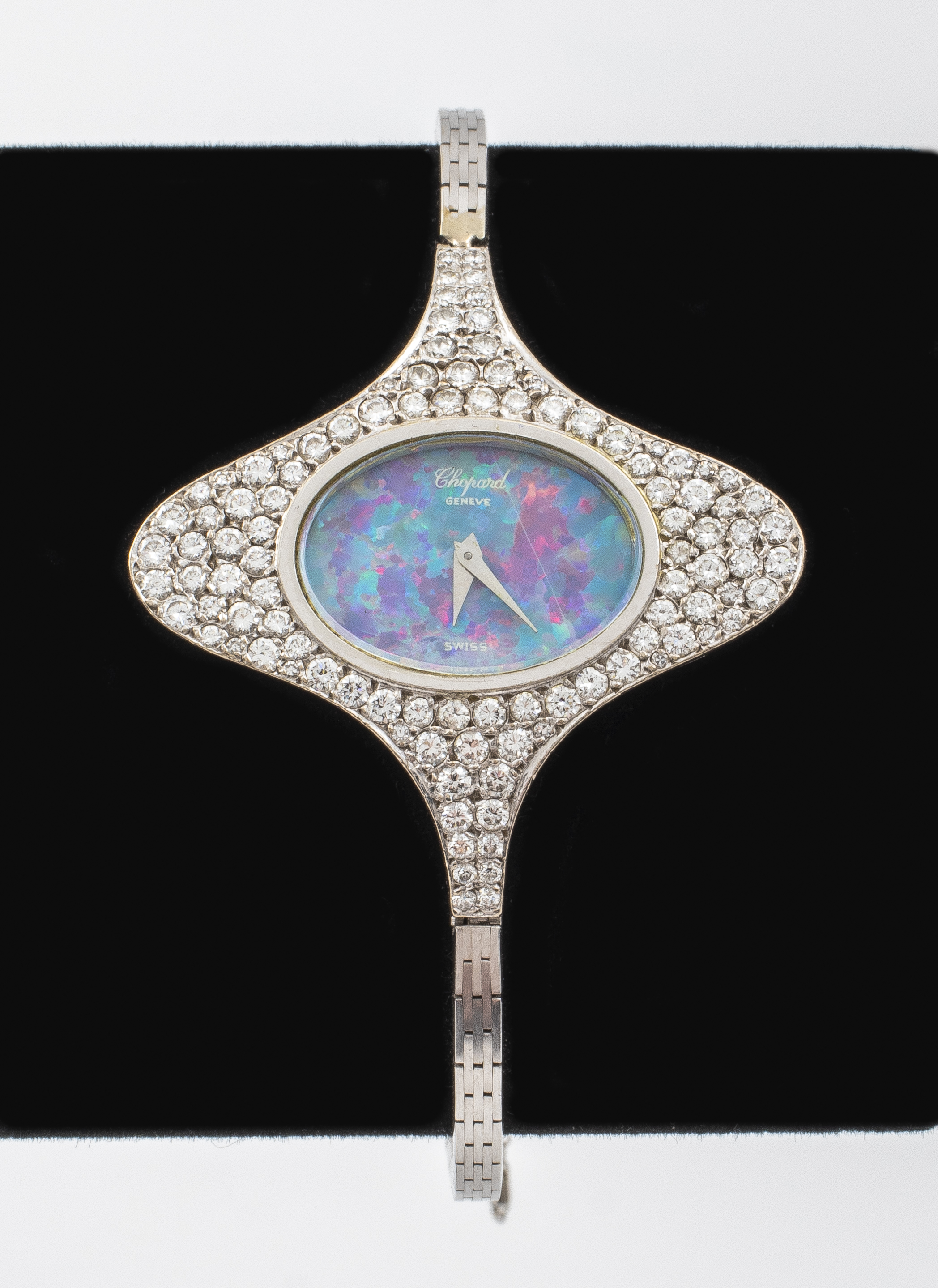 Appraisal: CHOPARD K WHITE GOLD DIAMOND OPAL LADY'S WATCH Vintage Chopard