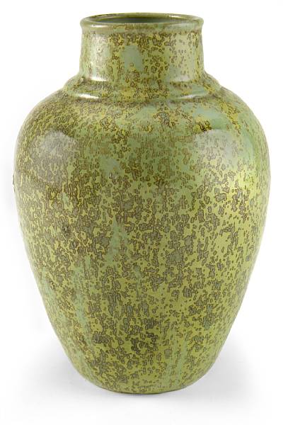 Appraisal: Glen Lukens American - Vase green glazed earthenware signed Glen