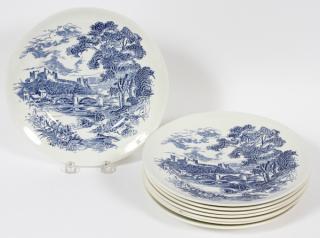 Appraisal: ENOCH AND WEDGWOOD PORCELAIN PLATES EIGHT DIA country side views