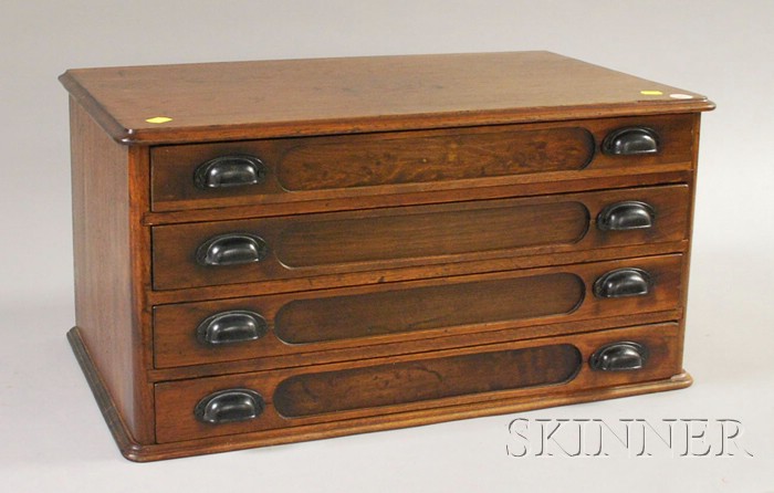 Appraisal: Late Victorian Retail Counter Top Walnut Four-Drawer Spool Cabinet ht