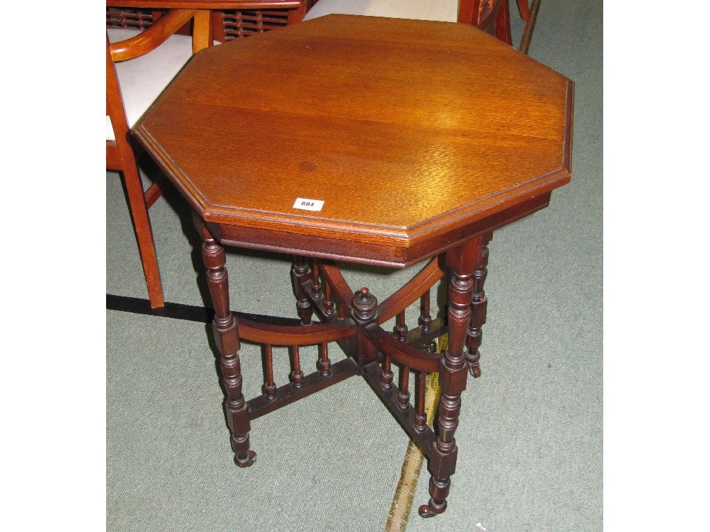 Appraisal: Mahogany octagonal occasional table