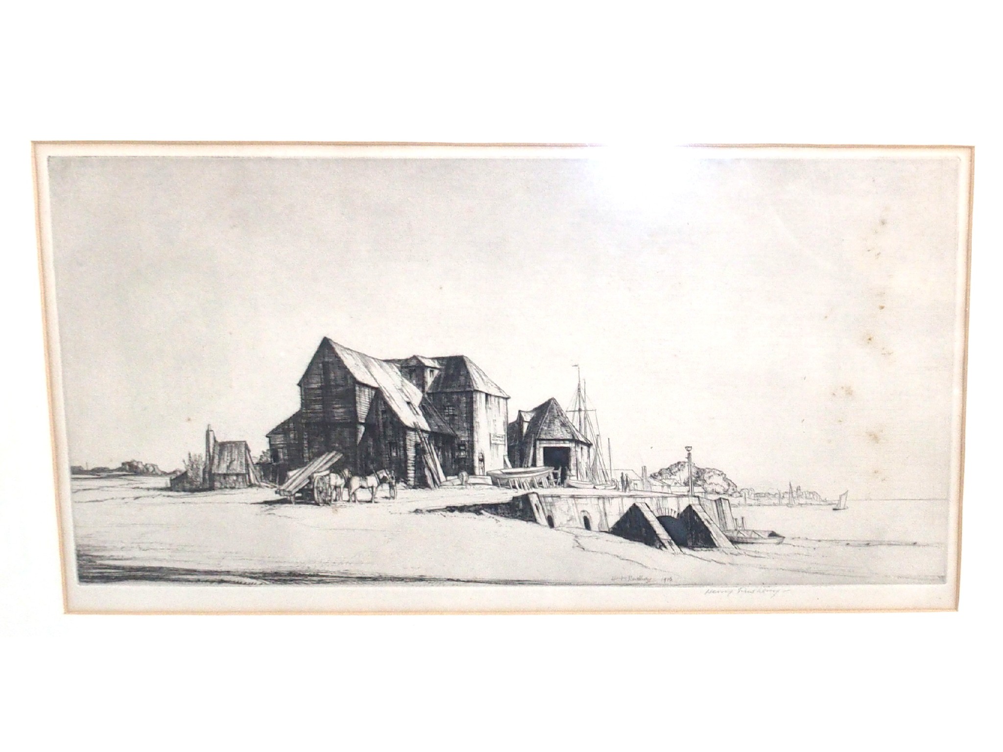 Appraisal: HENRY RUSHBURY On the South Coast signed etching