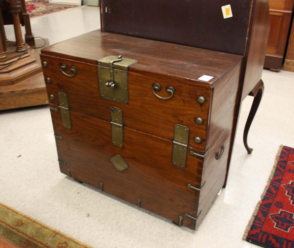 Appraisal: KOREAN 'BANDAJI' BLANKET CHEST drop-front design with brass hardware H