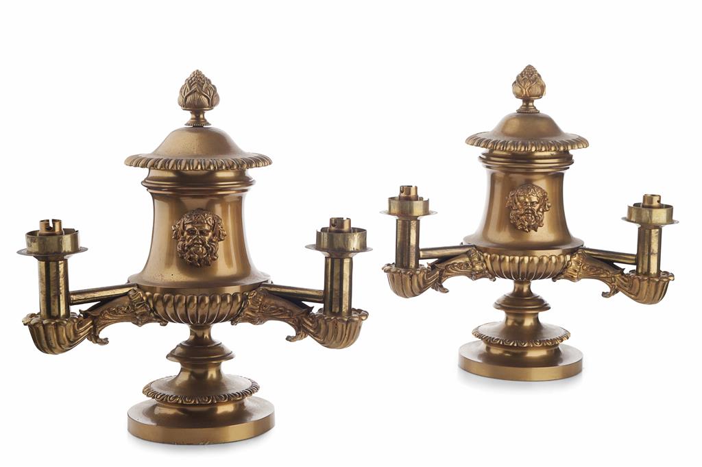 Appraisal: PAIR OF LACQUERED BRASS COLZA LAMPS TH CENTURY each with