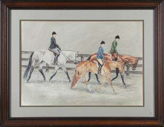 Appraisal: Carol The Horse Show watercolor signed and dated right center