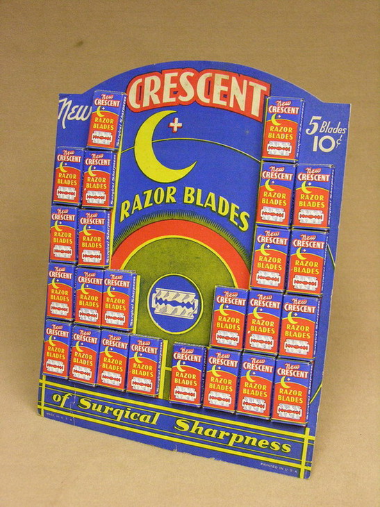 Appraisal: NEW CRESENT RAZOR BLADE STORE DISPLAY Packages are full Size