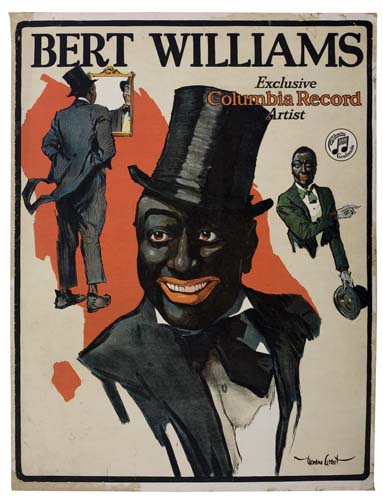 Appraisal: VAUDEVILLE Bert Williams Exclusive Columbia Recording Artist Large cardboard point-of-purchase