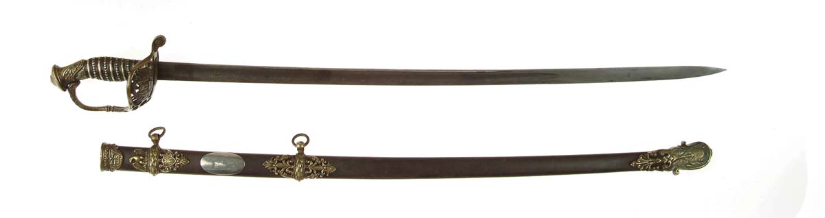 Appraisal: CIVIL WAR NON-REGULATION STYLE HIGH GRADE INSCRIBED PRESENTATION MODEL STAFF