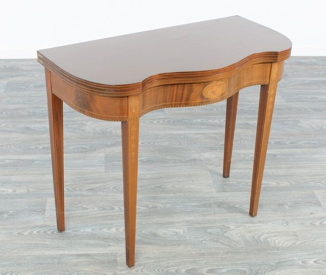 Appraisal: Mahogany Federal Style Folding Top Card Table Mahogany Federal style