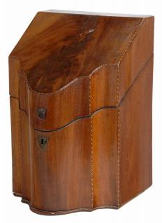 Appraisal: George III Inlaid Mahogany Knife Box British late th early