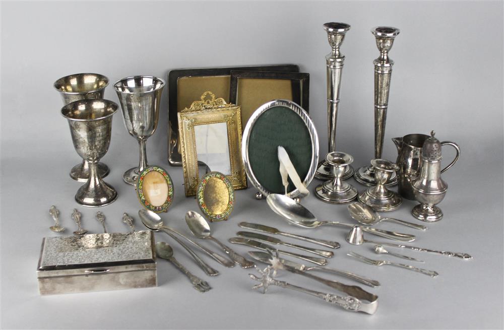 Appraisal: A LOT OF SILVER AND PLATE including a Gorham rectangular