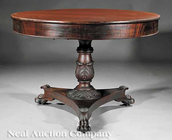 Appraisal: An American Classical-Style Carved Mahogany Center Table late th c