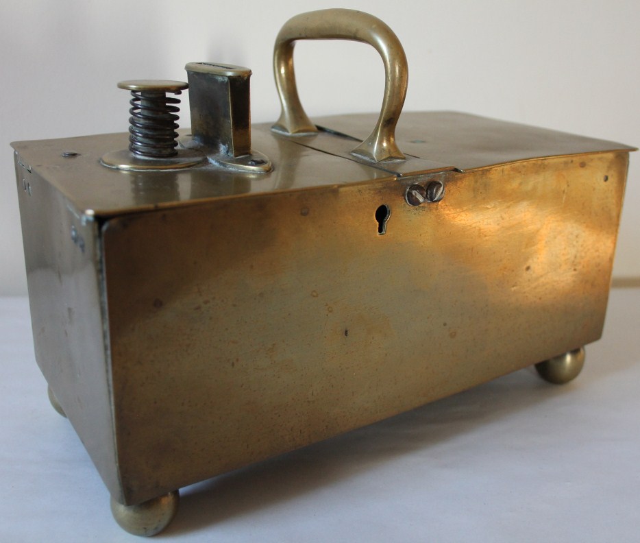 Appraisal: A Victorian brass Rich's patent cigarette box dispenser