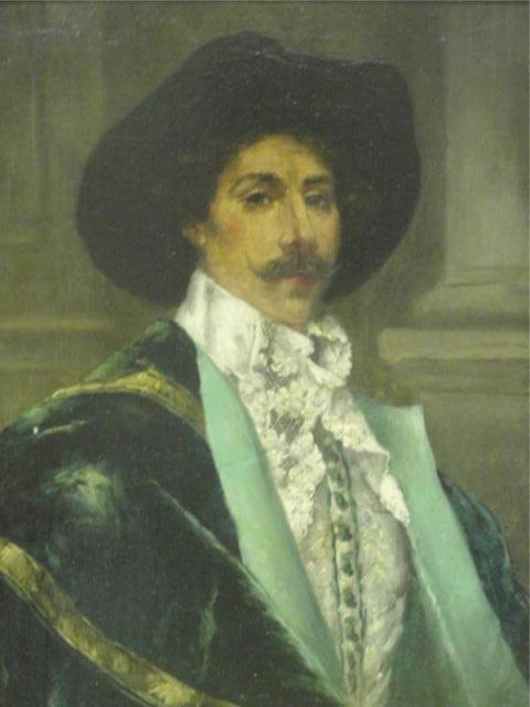 Appraisal: ROYBET Ferdinand Oil on Board Portrait of a Man Ferdinand