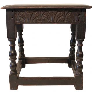 Appraisal: An English Walnut Joint Stool th century The rectangular top