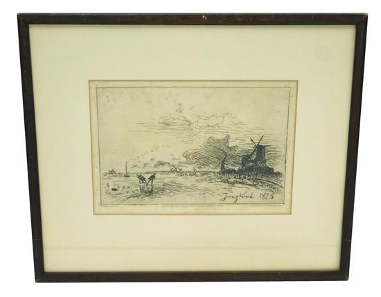 Appraisal: Johan Barthold Jongkind Dutch - etching Canal de Hollande Pres