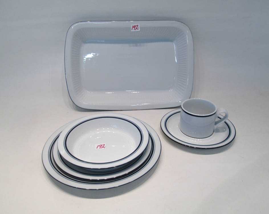 Appraisal: DANSK BISTRO DINNERWARE SET fifty-two pieces in the Christianshavn Blue