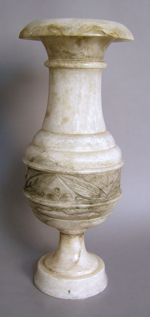 Appraisal: Carved stone urn h