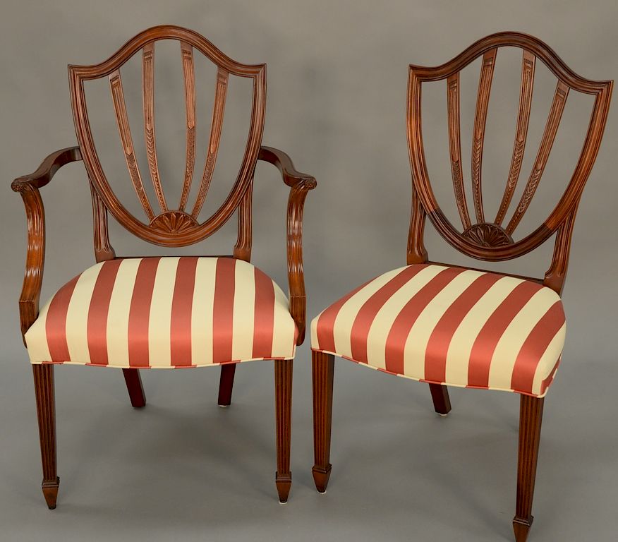 Appraisal: Set of six Baker Federal style dining chairs with fully