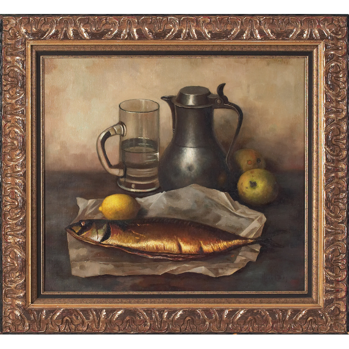 Appraisal: Henk Bos Dutch - ''Still Life with Fish '' c