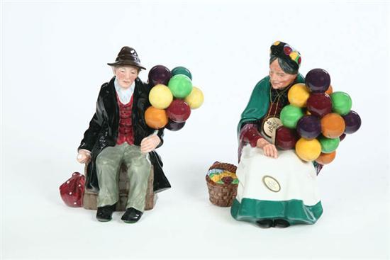 Appraisal: TWO ROYAL DOULTON FIGURES The Balloon Man H N h