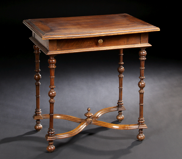 Appraisal: Provincial Continental Mahogany Occasional Table mid- th century the banded